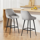 Artiss 2x Bar Stools Upholstered Stool Counter Seat Kitchen Dining Chairs-1