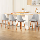 Artiss 4x Bar Stools Swivel Seat Wooden Grey-15