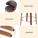 4x Artiss Bar Stools Dining Chairs Contoured Leather Wood Stool-6