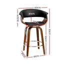 Artiss 4x Bar Stools Swivel PU Seat Wooden-4