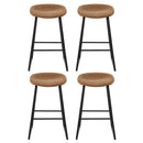 Artiss 4x Bar Stools Kitchen Dining Chairs Counter Stool PU Leather Metal Brown-3