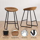 Artiss 4x Bar Stools Kitchen Dining Chairs Counter Stool PU Leather Metal Brown-5