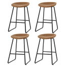 Artiss 4x Bar Stools Kitchen Dining Chairs Counter Stool PU Leather Metal Brown-7