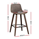 Artiss Bar Stools Kitchen Counter Barstools Leather Wooden Chairs x2-3