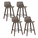 Artiss 4x Bar Stools Vintage Leather Wooden-2