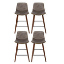 Artiss 4x Bar Stools Vintage Leather Wooden-6