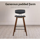 Artiss 2x Bar Stools Leather Padded w/Backrest-8