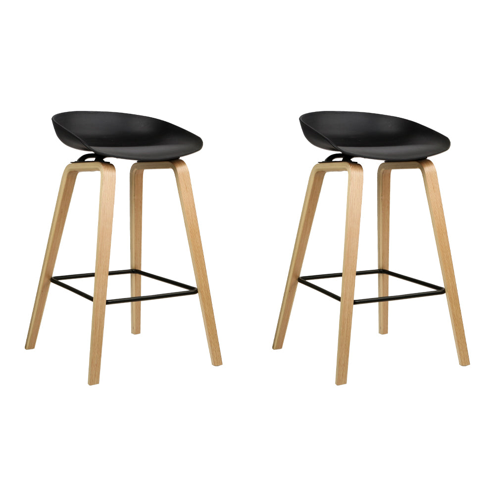 Artiss 2x Bar Stools Wooden - 0