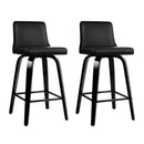 Artiss Bar Stools Kitchen Leather Barstools Swivel Wooden Chairs X2-2