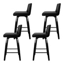 Artiss Bar Stools Kitchen Leather Barstools Swivel Wooden Chairs X4-6