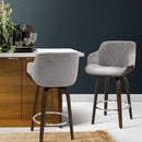 Artiss Bar Stools Swivel Velvet Padded Wooden-13
