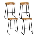 Artiss 4x Bar Stools Tractor Seat 65cm Wooden-15