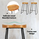 Artiss 4x Bar Stools Tractor Seat 75cm Wooden-9
