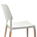 Artiss Dining Chairs Set of 4 Plastic Wooden Stackable White-6