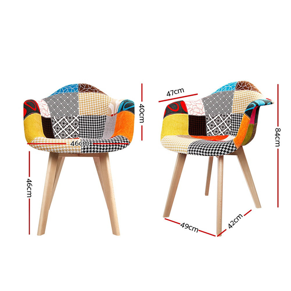 Artiss Dining Chairs Set of 2 Fabric Retro Replica DSW - 0