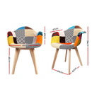 Artiss Dining Chairs Set of 2 Fabric Retro Replica DSW-2