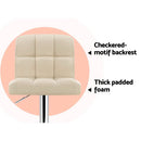 Artiss 2x Bar Stools Leather Gas Lift Beige-12