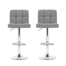 Artiss 2x Bar Stools Kitchen Dining Chairs Counter Stool Gas Lift Fabric Grey-6