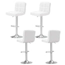 Artiss 4x Bar Stools Leather Gas Lift White-1