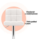 Artiss 4x Bar Stools Leather Gas Lift White-5