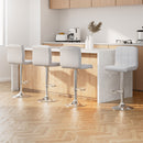 Artiss 4x Bar Stools Leather Gas Lift White-7