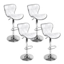 Artiss 4x Bar Stools Gas Lift Leather Seat White-1