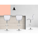 Artiss 4x Bar Stools Gas Lift Leather Seat White-9