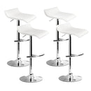 Artiss 4x Bar Stools Adjustable Gas Lift Chairs White-2