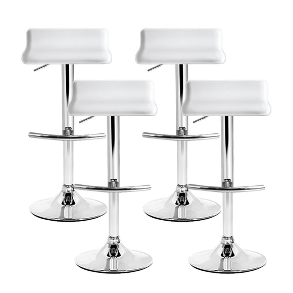 Artiss 4x Bar Stools Adjustable Gas Lift Chairs White