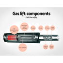 Artiss 2x Bar Stools Padded Leather Gas Lift White-11