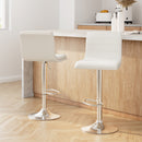 Artiss 2x Bar Stools Padded Leather Gas Lift White-15