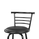 Artiss 2x Bar Stools Swivel Leather Padded Metal-4