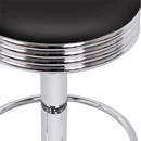 Artiss Set of 2 Backless PU Leather Bar Stools - Black and Chrome-5