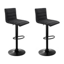 Artiss 2x Bar Stools Gas Lift Linen Fabric Black-15