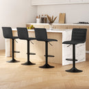 Artiss 4x Bar Stools Gas Lift Linen Fabric Black-2