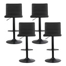 Artiss 4x Bar Stools Gas Lift Linen Fabric Black-5