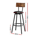Artiss 4X Industrial Bar Stools Upholstered Counter Chairs Steel Frame Anti-Scratch-2