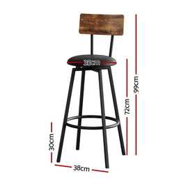 Artiss 4X Industrial Bar Stools Upholstered Counter Chairs Steel Frame Anti-Scratch - 0