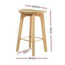 Artiss 2x Bar Stools Bamboo Rattan Stool Counter Chair Kitchen Barstools-2