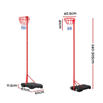 Everfit 3.05M Netball Hoop Basketball Stand System Net Ring - 0