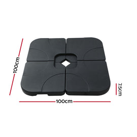 Instahut Outdoor Umbrella Base 50cm 4 Plates Stand Pod Cantilever - 0