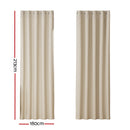 Artiss 2X Blockout Curtains Eyelet 180x213cm Beige-2