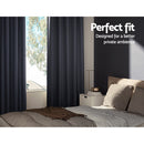 Artiss 2X Blockout Curtains Eyelet 180x213cm Charcoal-3
