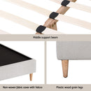 Artiss Bed Frame Double Size Beige ZORA-6