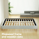 Artiss Bed Frame Double Size Beige ZORA-6