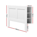 Artiss Bed Head Headboard Queen with Shelves - CABI White-2