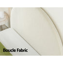 Artiss Bed Head Headboard Bed Frame Double Boucle - GREI White-5