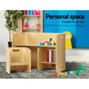 Keezi 3PCS Kids Table and Chairs Set Multifunctional Storage Desk-4