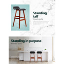 Artiss 2x Bar Stools Wooden Stool Black-5