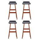 Artiss 4x Bar Stools Wooden Stool Black-3